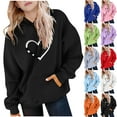 thumbnail image 1 of ATOGUTA Girl Winter Sweatshirt Long Sleeve Pullover Top Hoodie Kids Fall Winter Sweatshirts Size 5T-15, Black, 1 of 6