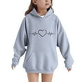 thumbnail image 1 of ATOGUTA Girl Winter Sweatshirt Long Sleeve Pullover Top Hoodie Kids Fall Winter Sweatshirts Size 5T-15, Gray, 1 of 6