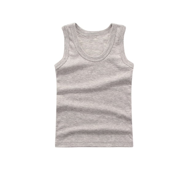 ATOGUTA Girl's Camisole Top Gray Performance Tech Sleeveless Shirts for Running Exercise Yoga Size 2T-14
