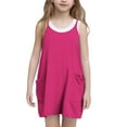 thumbnail image 1 of ATOGUTA Girl's Dresses Casual 5T-14 Casual Summer Straps Romper Dresses Tennis Dresses With Pockets Hot Pink, 1 of 5