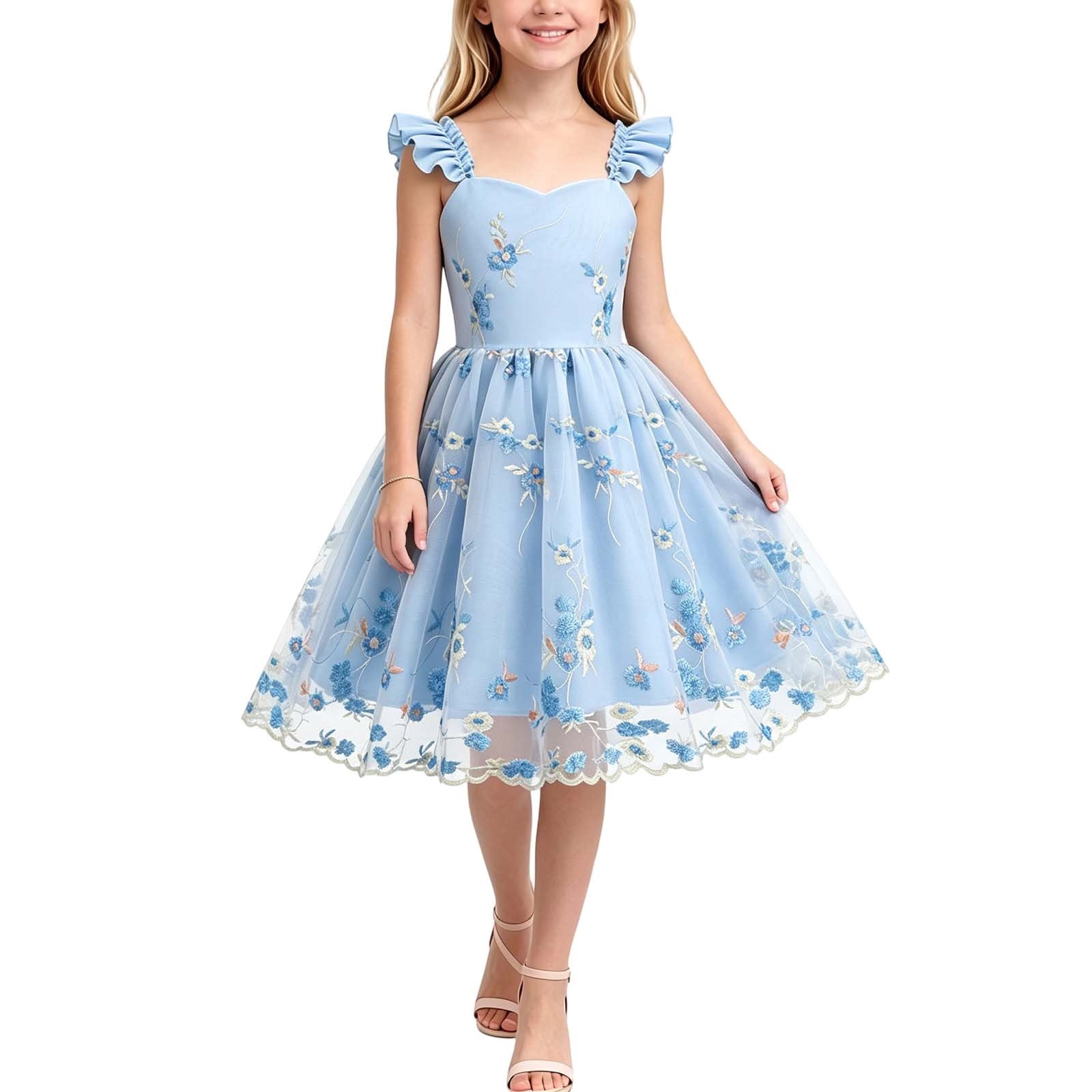 ATOGUTA Girl's Dresses Tulle Tutu Dress Sleeveless Mesh Summer Birthday ...