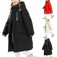 thumbnail image 1 of ATOGUTA Girl's Puffer jacket Long Quilted Puffer Jacket Warm Hooded Parka Snow Coats Size 4T-15, Black, 1 of 6