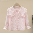 thumbnail image 1 of ATOGUTA Girl's Shirts Button Down Shirts Long Sleeve Kids Casual Blouse Fall Winter Tops T-Shirt Pink, Size 3T-15, 1 of 5