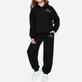 thumbnail image 1 of ATOGUTA Girl's Sweat Sets Print Fleece Sweatshirt Hoodie Sports Pants 2PC Girl Fall Winter Clothing Set Size 2T-13, Black, 1 of 4