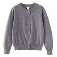 thumbnail image 1 of ATOGUTA Girl's Sweater Cardigan with Button Long Sleeve Shrug Sweaters Uniforms Kids Knit Sweater Outerwear Size 1T-14, Gray, 1 of 7