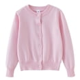 thumbnail image 1 of ATOGUTA Girl's Sweater Cardigan with Button Long Sleeve Shrug Sweaters Uniforms Kids Knit Sweater Outerwear Size 1T-14, Pink, 1 of 7