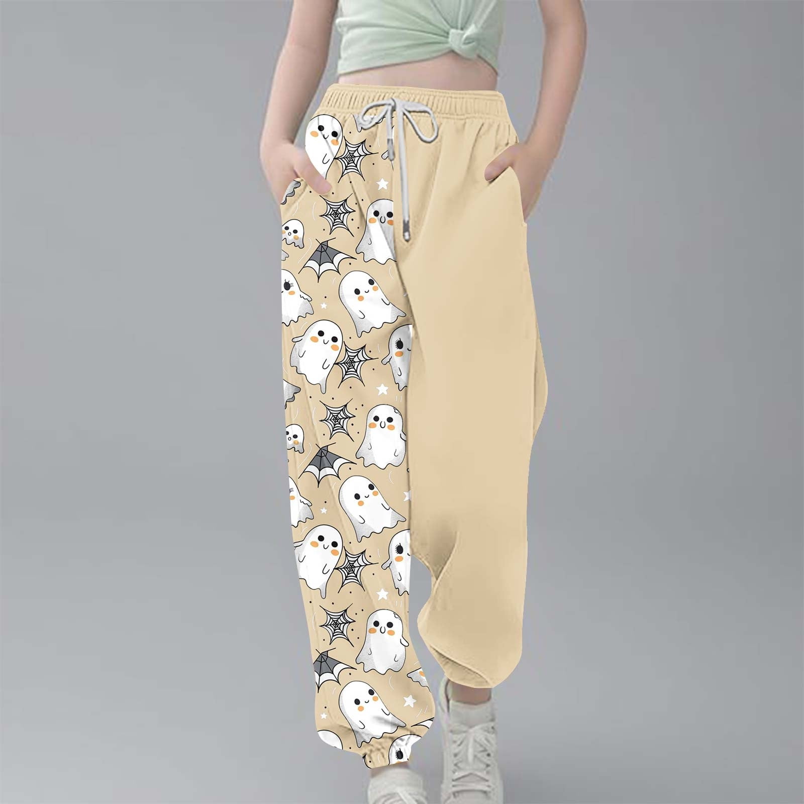 ATOGUTA Girl's Sweatpants Size 3T-14 Halloween Print Elastic Waistband ...