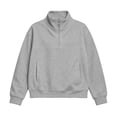 thumbnail image 1 of ATOGUTA Girl's Sweatshirts Gray Kids Long Sleeve Stand Collar Half Zip Sweatshirts Casual Fashion Spring Fall Clothes Size 5T-15, 1 of 6