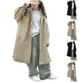 thumbnail image 1 of ATOGUTA Girl's Trench Coat Zipper Classic Jacket Spring Fall Outwear Dress Coats With Pockets Size 5T-14 Khaki, 1 of 6