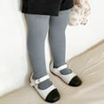 thumbnail image 1 of ATOGUTA Girl's Winter Tights Winter Ribbed Footed Leggings Stocking Pants Size 0-8, Blue, 1 of 6