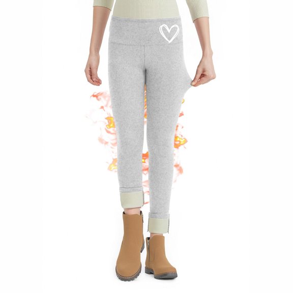 ATOGUTA Girls Athletic Leggings High Waist Sweatpants Elastic Pants Fleece Lined Leggings Size 2T-9, Gray