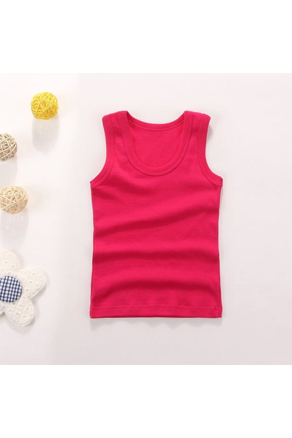 Girls Athletic Tank Tops Hot Pink Performance Tech Sleeveless Shirts for Running Exercise Yoga Size 2T-14