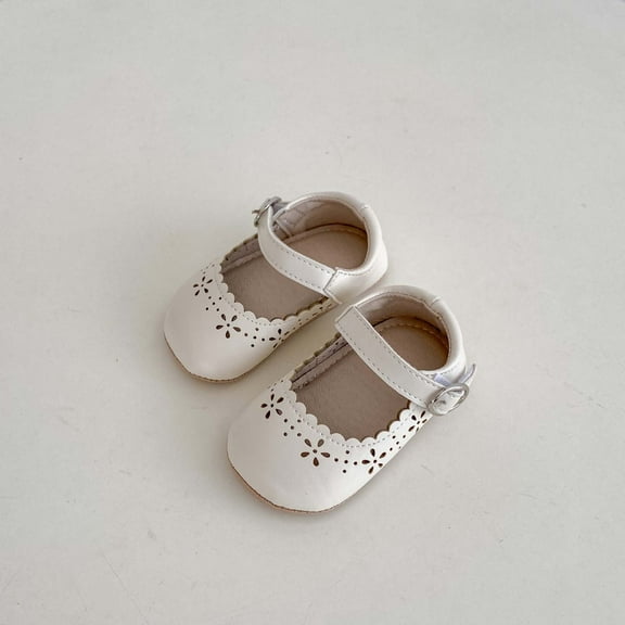ATOGUTA Girls Baby Dress Shoes White Ballet Shoes Flower Girls Mary Jane Flats Dress Shoes Party Wedding