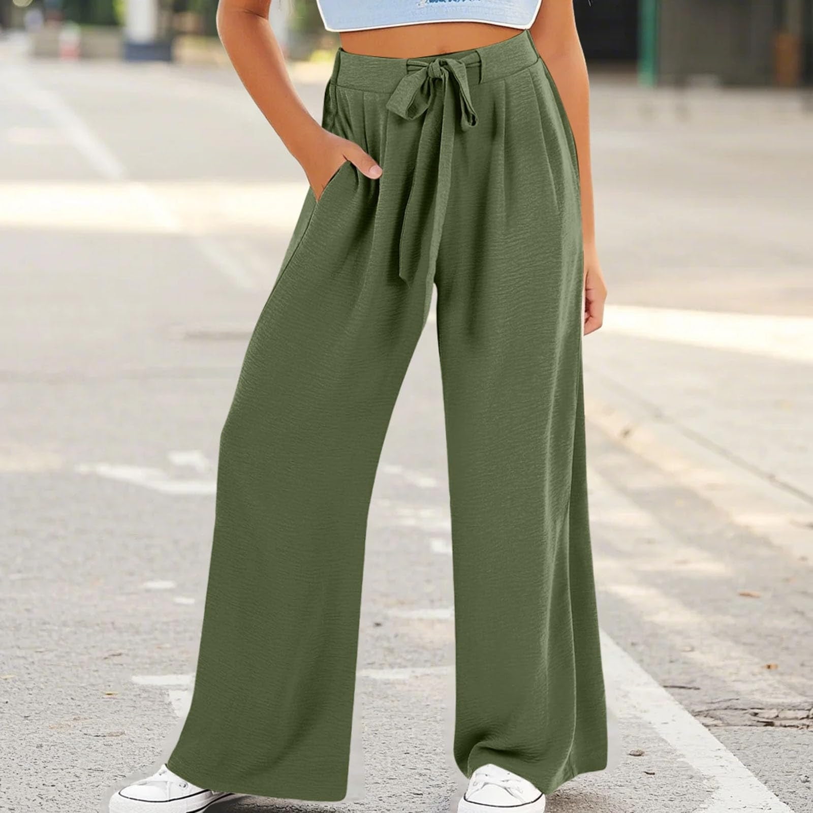 Nautinati Girls Pure Cotton Cherry Placement Print Baggy Fit Wide-leg Pants