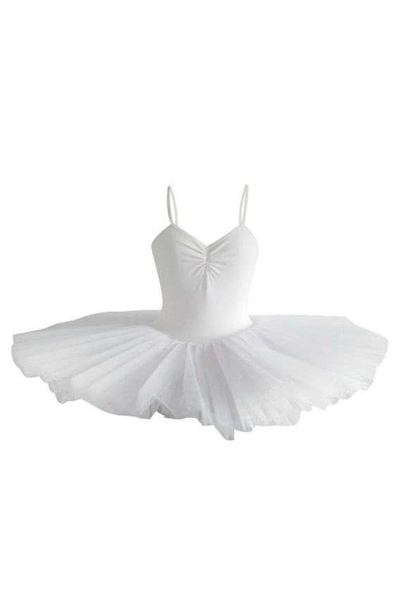 Girls' Ballet Tutu Skirt Classic Ballet Performance Garment for Recitals White, Size 1T-14