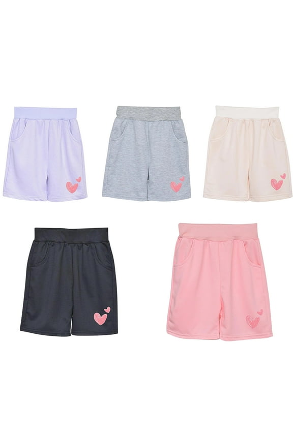 Girls' Basketball Shorts Active Performance Shorts Kids Summer Sports Shorts Running Yoga Shorts Black, Size 3T-15