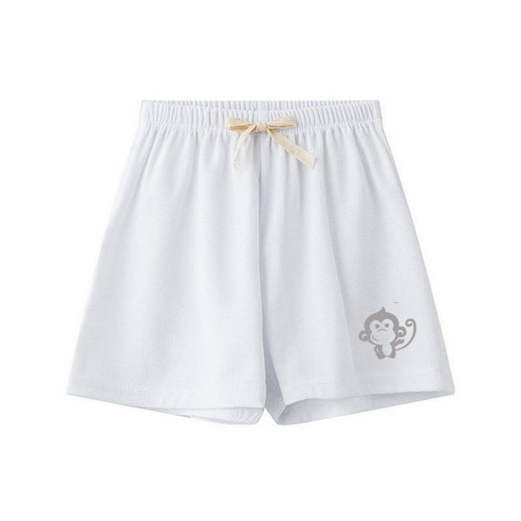 ATOGUTA Girls Beach Shorts Kids Swimsuits for Boys Swimming Bathing Suits Quick Dry Kid Board Short White, Size 5T-10