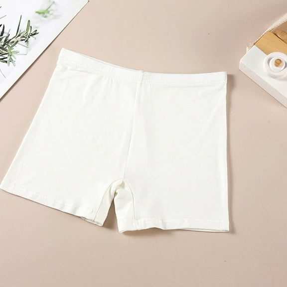 ATOGUTA Girls Bike Shorts Cartwheel Shorts Under Dress Dance Short Kids Biker Safety Shorts White, Size 3T-12