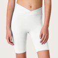 thumbnail image 1 of ATOGUTA Girls Bike Shorts Size 4T-14 Kids Fashion Elastic High Waist Workout Running Shorts with Pockets White, 1 of 7