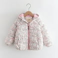 thumbnail image 1 of ATOGUTA Girls Bomber Jacket Hooded Puffer Jacket Kids Winter Quilted Down Coats Size 3T-11, White, 1 of 6