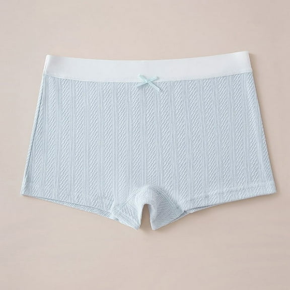ATOGUTA Girls Boy Shorts Underwear Size 4T-13 Soft Breathable Panties Boy Shorts Seamless Underwear for Girls, Light Blue