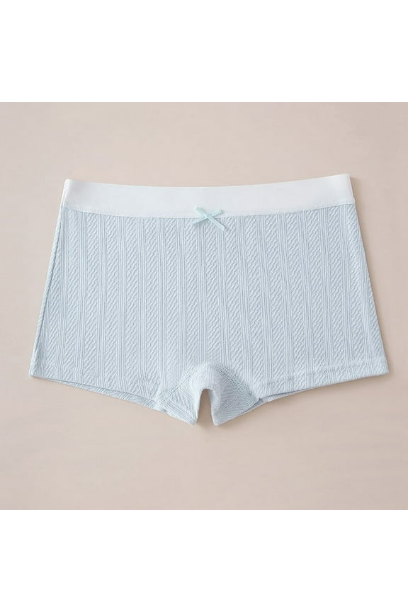 Girls Boy Shorts Underwear Size 4T-13 Soft Breathable Panties Boy Shorts Seamless Underwear for Girls, Light Blue