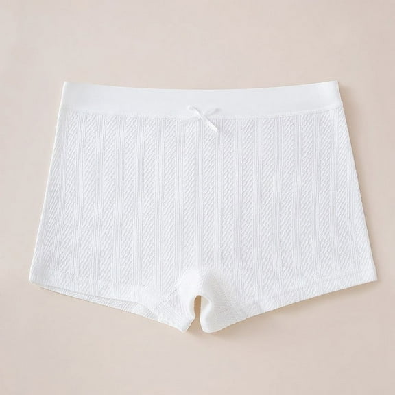 ATOGUTA Girls Boy Shorts Underwear Size 4T-13 Soft Breathable Panties Boy Shorts Seamless Underwear for Girls, White