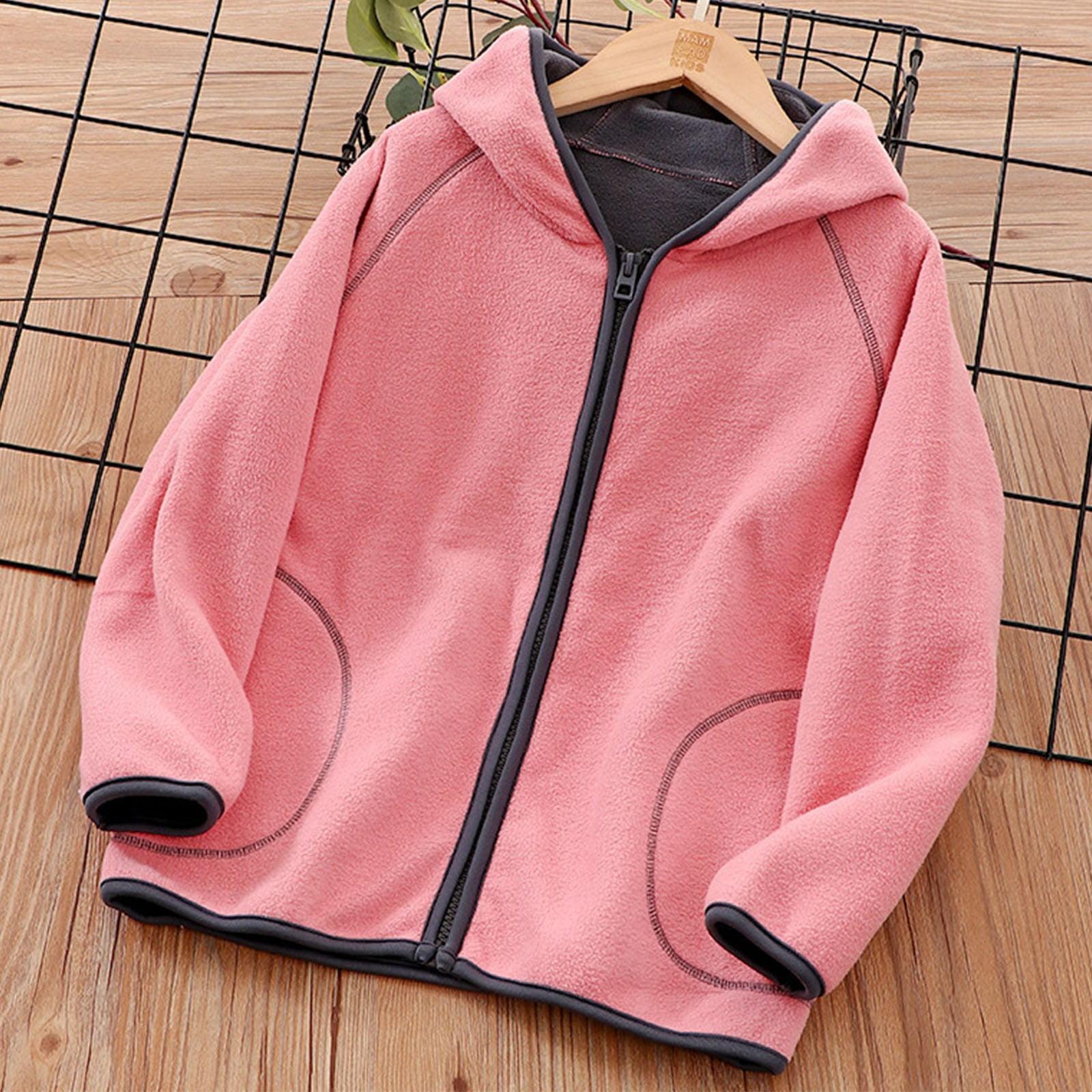 ATOGUTA Girls Boy Warm Winter Coat Full Zip Warm Fleece Hooded