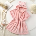 thumbnail image 1 of ATOGUTA Girls Boys Robes Fleece Robe Soft Hooded Bathrobe Pajamas Sleepwear Pink, Size 3T-8, 1 of 4
