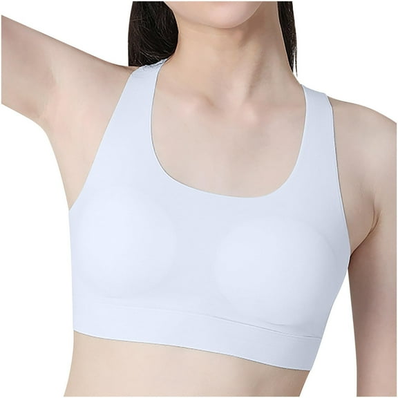 ATOGUTA Girls Bra Size 12-15 Kids Athletic Seamless Camis Dance Yoga Crop Tops Blue