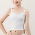 thumbnail image 1 of ATOGUTA Girls Bra Size 8-12 Kids Athletic Seamless Camis Dance Yoga Crop Tops White, 1 of 6