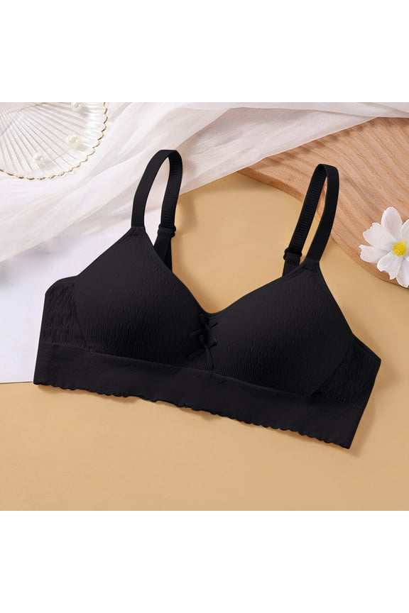 Girls Cami Bra Size 14-18 Breathable Sports Bra Wire Free Push up Running A-Cup Bra Black