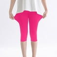thumbnail image 1 of ATOGUTA Girls' Capris Leggings Soft Cropped Leggings School Uniform Pants for Girls Hot Pink, Size 2T-13, 1 of 5