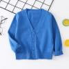 ATOGUTA Girls Cardigan with Button Loose Long Sleeve Sweaters Uniforms Kids Knit Sweater Outerwear for Boys Blue, Size 2T-12