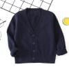 ATOGUTA Girls Cardigan with Button Loose Long Sleeve Sweaters Uniforms Kids Knit Sweater Outerwear for Boys Navy, Size 2T-12