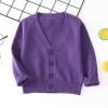 ATOGUTA Girls Cardigan with Button Loose Long Sleeve Sweaters Uniforms Kids Knit Sweater Outerwear for Boys Purple, Size 2T-12