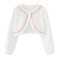 thumbnail image 1 of ATOGUTA Girls Cardigans Pink Kids Button Closure Knitted Shrug Cropped Sweaters Tops Size 18M-14, 1 of 4