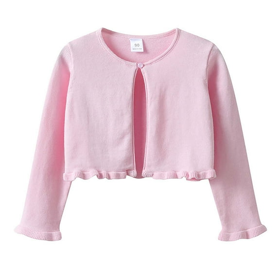 ATOGUTA Girls Cardigans Pink Kids Button Closure Knitted Shrug Cropped Sweaters Tops Size 2T-9