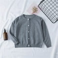 thumbnail image 1 of ATOGUTA Girls Cardigans School Uniforms Hollow Knit Long Sleeve Button Sweater Gray, Size 12M-7, 1 of 4