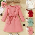 thumbnail image 1 of ATOGUTA Girls Casual Dress Fall Clothes Ruffled Long Sleeved Party Dresses Size 3T-10, Pink, 1 of 5