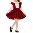 thumbnail image 1 of ATOGUTA Girls Corduroy Overall Dress Sleeveless Skirtall Jumpers Suspender Dresses Red, Size 1T-8, 1 of 7