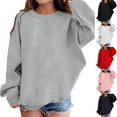 thumbnail image 1 of ATOGUTA Girls Cute Sweatshirt Size 2T-12 Crew Neck Long Sleeve Shirt Cute Casual Pullovers Tops Gray, 1 of 4