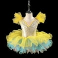 thumbnail image 1 of ATOGUTA Girls' Dance Dress Elegant Ballet Performance Outfit for Recitals Yellow, Size 1T-14, 1 of 3