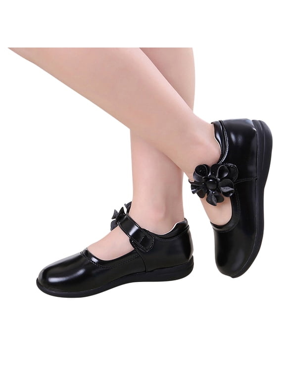 Girls Dance Shoes Genuine Flower Flats Princess Soft Sole School Shoes