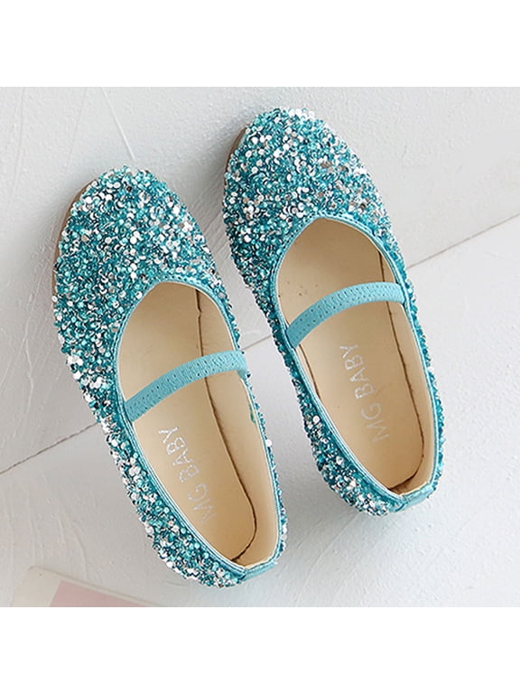 Girls Dance Shoes Sequin Non-slip Flats Princess Shoes for Toddler/Little Kid/Big Kid