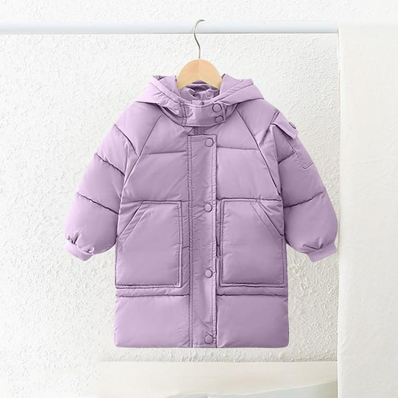 ATOGUTA Girls Down Jacket Hooded Quilted Puffer Parka Coat Lightweight Coat for Girls Size 2T-13, Purple