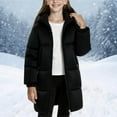 thumbnail image 1 of ATOGUTA Girls Down Puffer Jacket Quilted Puffer Jacket Warm Hooded Parka Snow Coats Size 7-15 Black, 1 of 6
