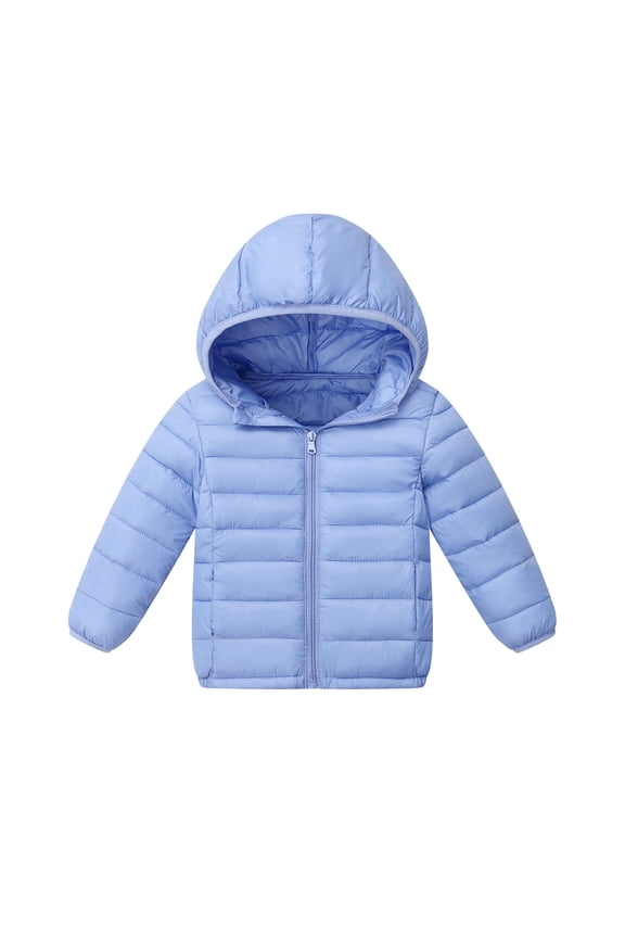 Girls Down Winter Coat Winter Down Coat Kids Warm Puffer Jackets Outerwear Comfy Parka Blue, Kids Jackets 4T-14