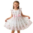 thumbnail image 1 of ATOGUTA Girls Dress Ruffle Tulle Tutu Dresses Cute Summer Party Princess Sundress Size 3T-8. White, 1 of 6
