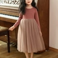 thumbnail image 1 of ATOGUTA Girls Dress Tulle Fall Winter Long Sleeve Ruffle Holiday Party Dress Red, Size 4T-16, 1 of 4